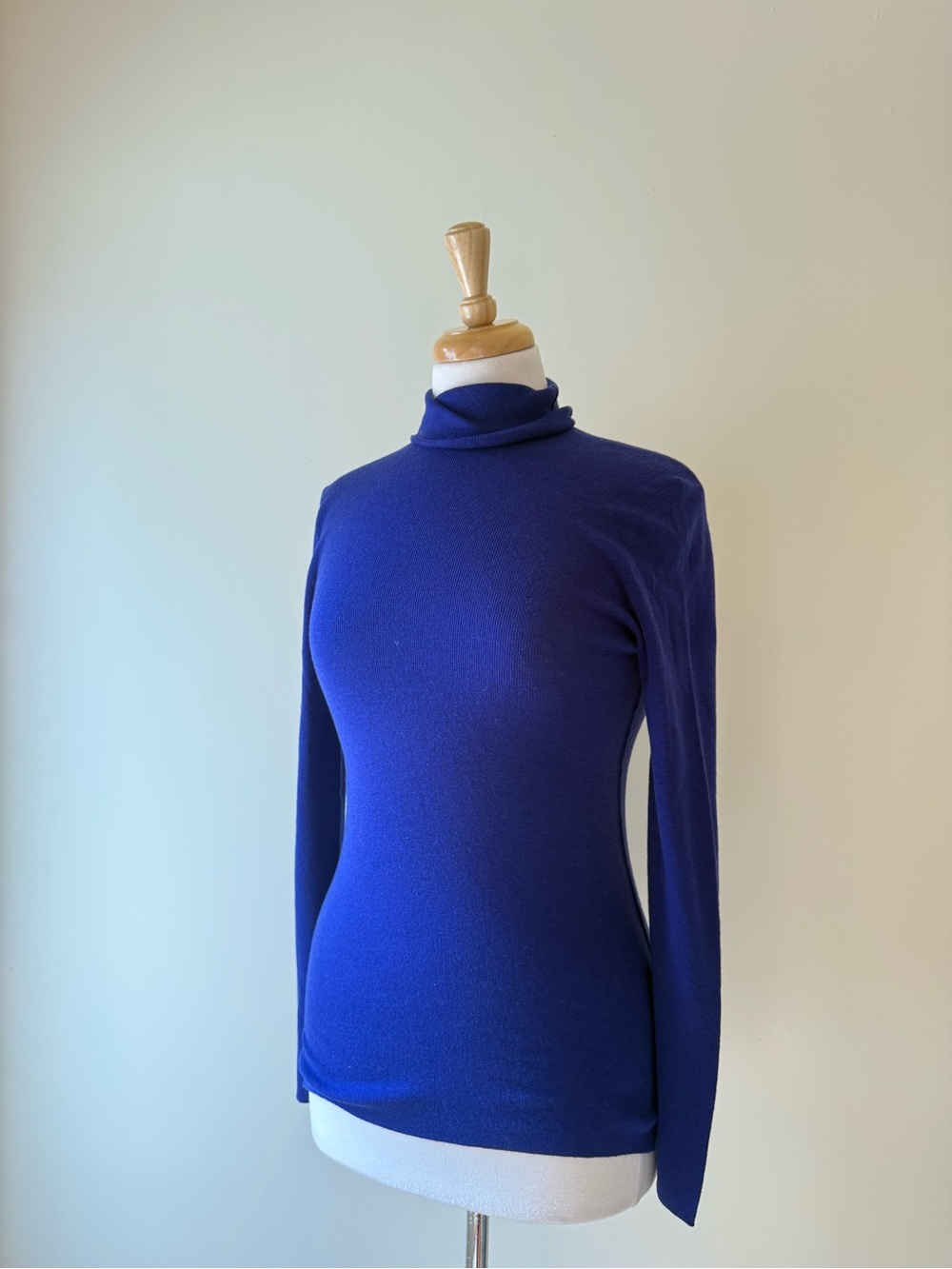 Marc Cain Cobalt Blue Wool Cashmere Turtleneck Sweater